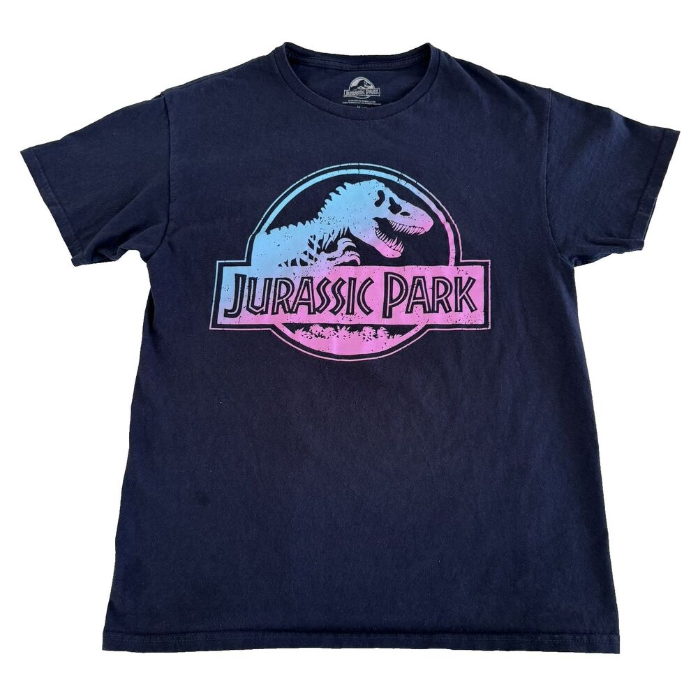 Jurassic Park Shirt Mens S/M Black Blue Purple Movie T-Shirt TRex Jurassic World